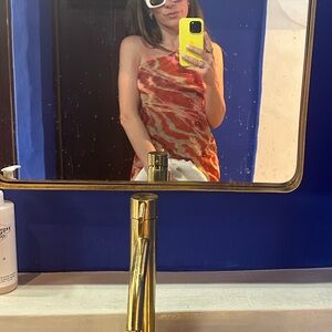 Eywasouls Malibu colorful one shoulder dress, semi sheer, mesh